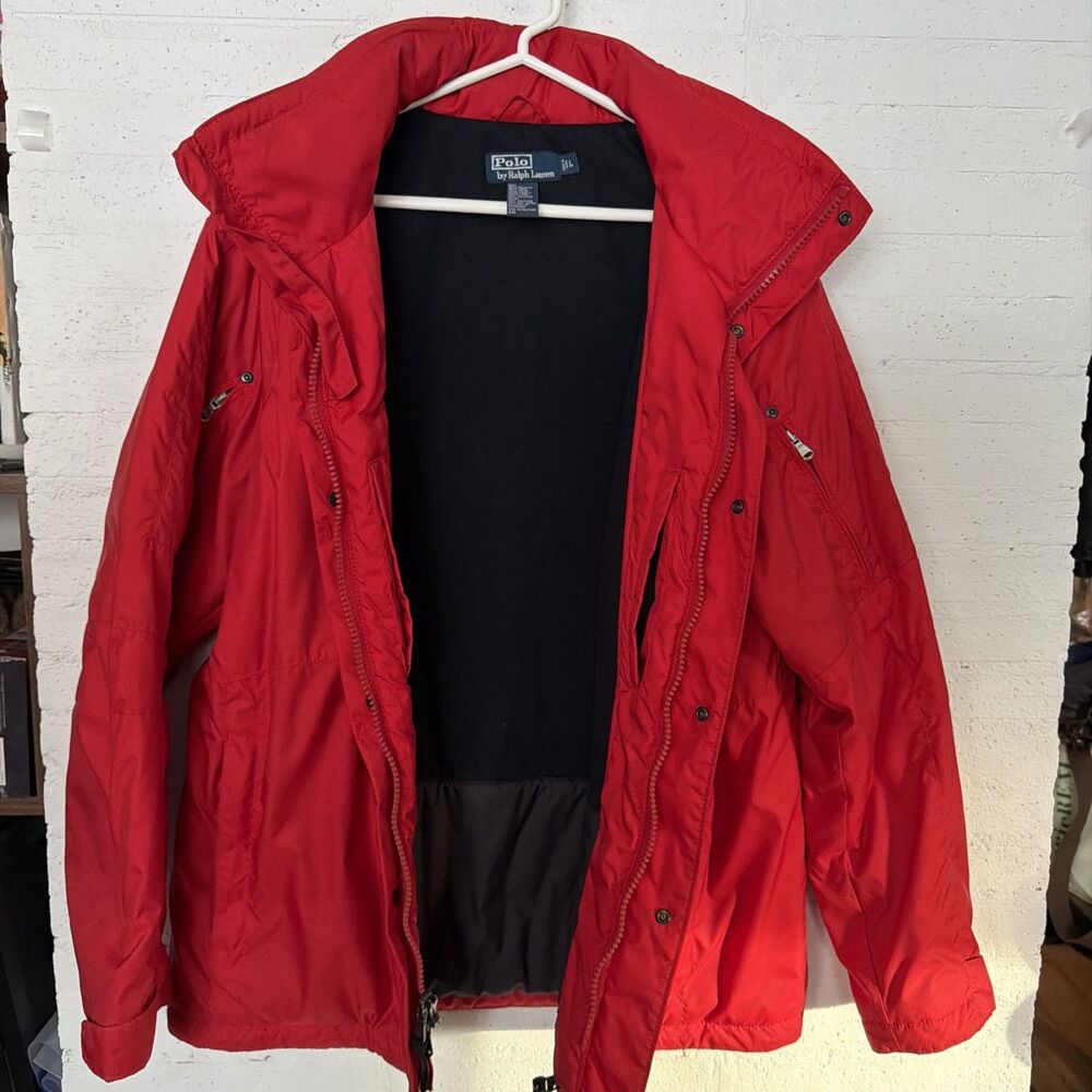 Vintage 90s Y2K Polo by Ralph Lauren Men’s Ski Jacket Red Lg - Picture 4 of 10